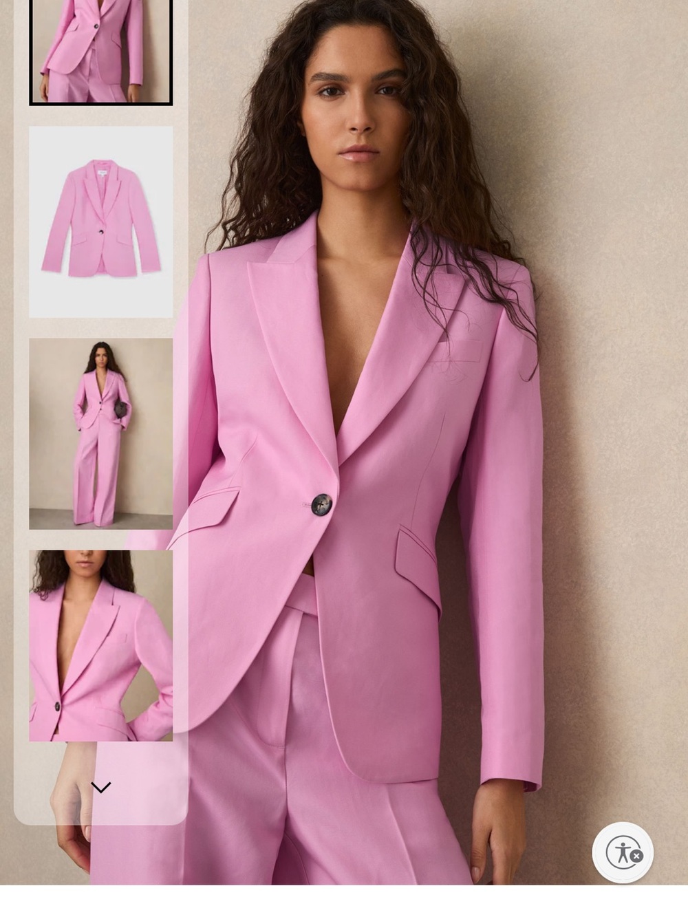 REISS one of a kind embroidered bubblegum pink blazer